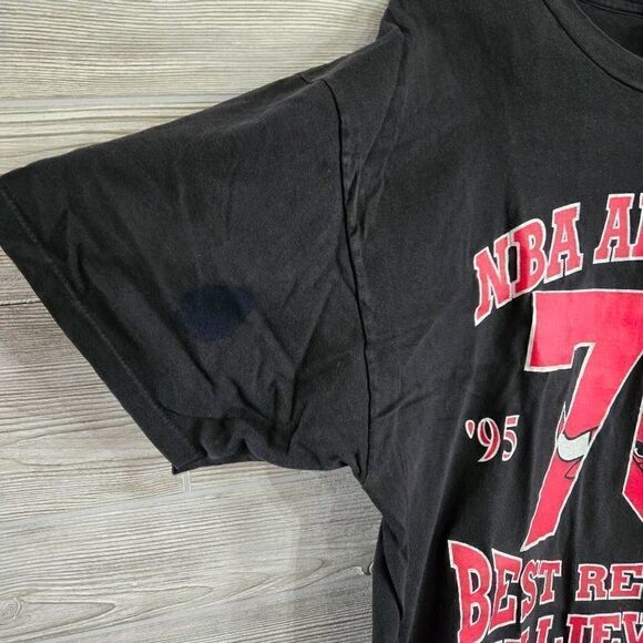 Chicago Bulls NBA All Time Best Record Bullieve It 95 96 Mens SZ XL Hanes Beefy - Picture 3 of 8